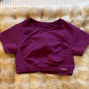 Aurola Women's Plum Muscle Tee Crop Top